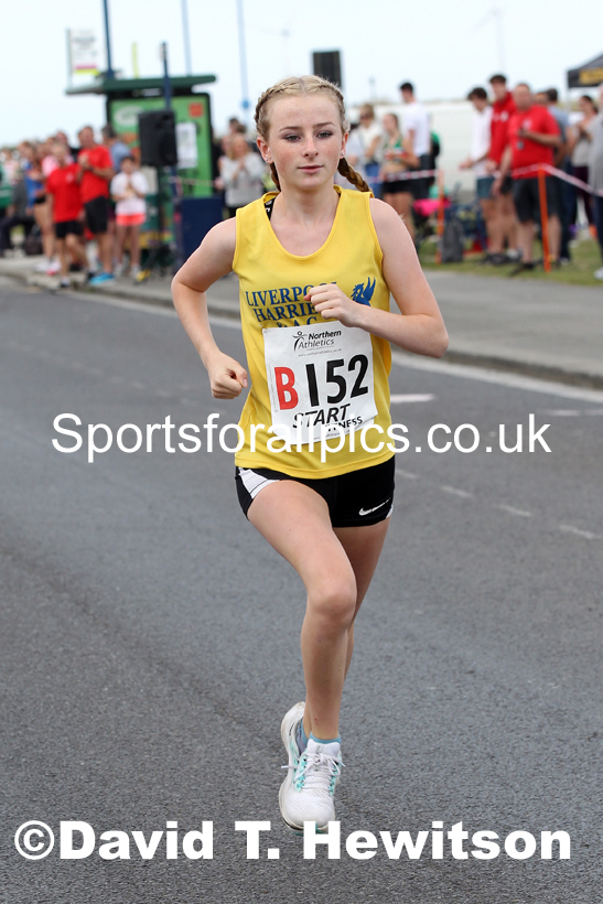 Womens under-17s 2021 Northern 6 and 4 Stage and Young Athletes Road Relays, Redcar. Photo: David T. Hewitson/Sports for All Pics